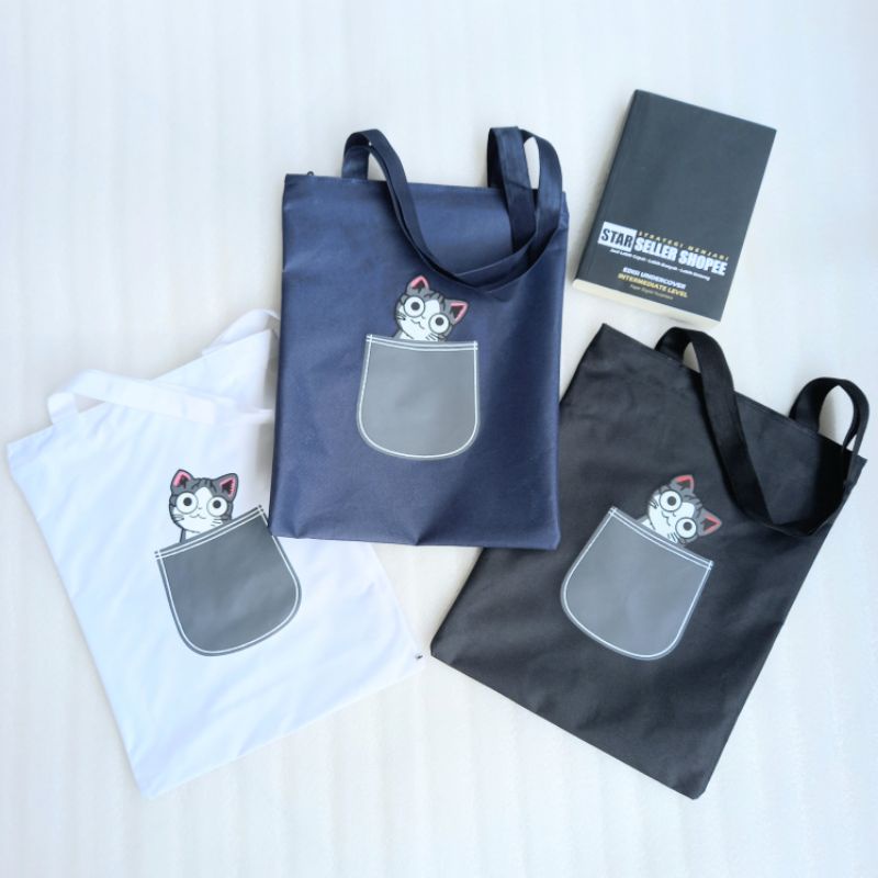 Totebag Pakai Resleting Chiang Kucing