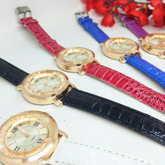 Jam Tangan Wanita Motif Kulit Buaya Sintetis Multicolor - BW002