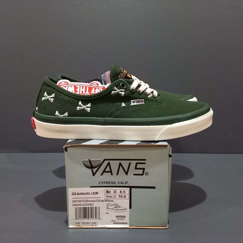 VANS AUTHENTIC LX WTAPS BONES OLIVE -  Sepatu Slip On Sneakers Kets Kasual Pria/Cowok/Men