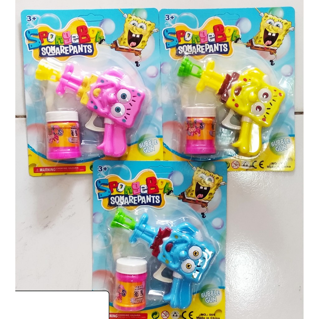  MAINAN  BUBBLE GUN SPONGEBOB BALON  SABUN GELEMBUNG  