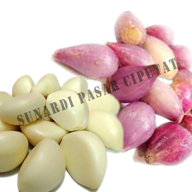 Bawang merah, Putih kupas, Iris &amp; goreng  /250gram