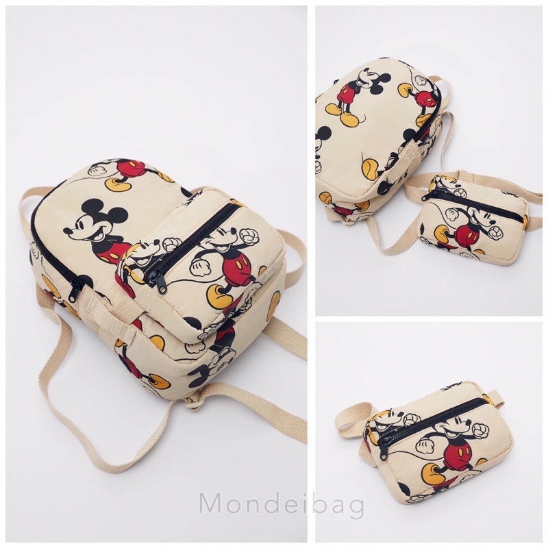 ORIGINAL  Zara kids - backpack canvas mickey mouse / tas ransel anak laki-laki disney