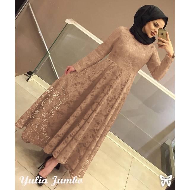 STAFA - Kekinian 2021 Gamis Trand Remaja Kekinian Nisa Sabiyan Baju Gamis Wanita Yulia Simple elegan