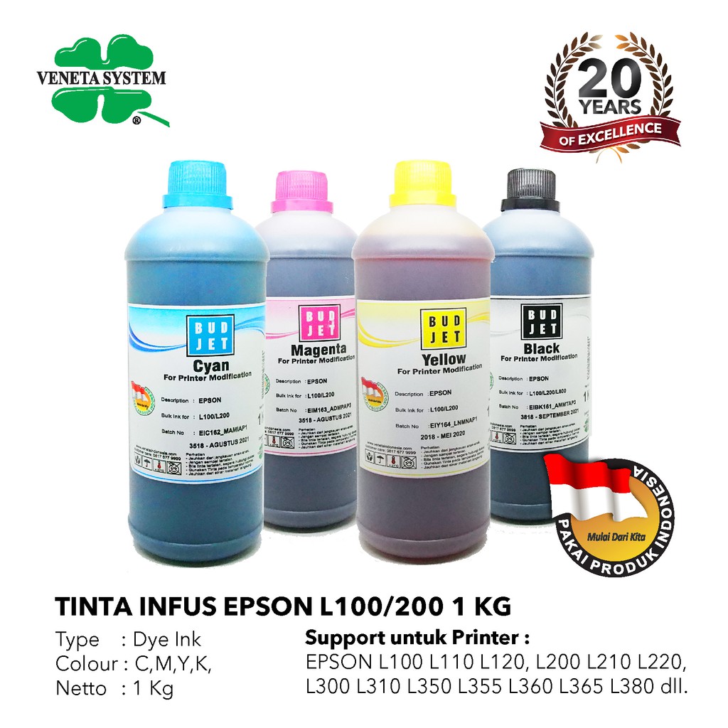 TINTA INFUS for PRINT HEAD EPSON / CISS PRINTER L100 L110 L120 L200 L210 L220 - 1 KG