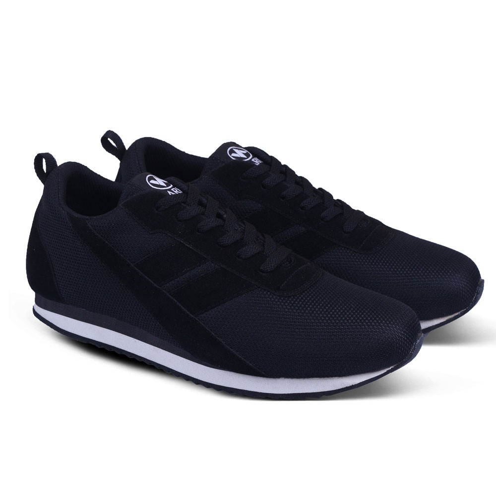 Hertz - Sepatu Sneakers Pria Varka V 058 Sepatu Kets olahraga Joging Santai - Hitam