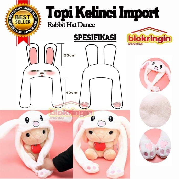 MOMBABY1 Dancing Magic Ear Rabbit Bunny / Topi Kelinci Tiktok Korea Terbaru