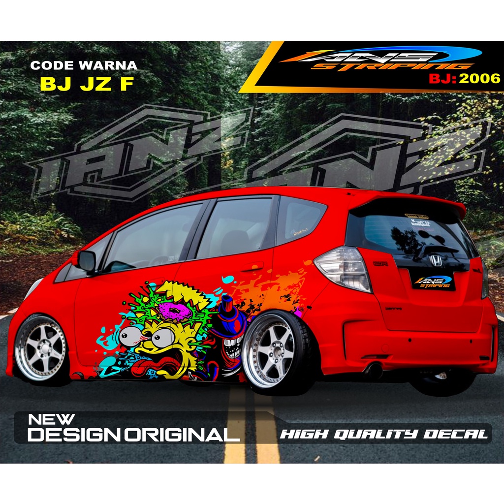 STIKER VARIASI MOBIL HONDA JAZZ BRIO AGYA AYLA / VARIASI STICKER BODY SAMPING MOBIL BRIO MOBIL JAZZ / STIKER MOBIL