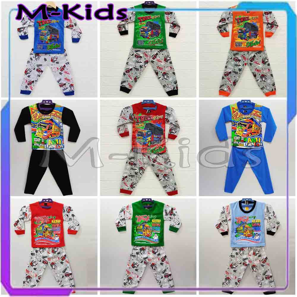 MKids88 - Baju Setelan Panjang KAOS Anak Gambar Truk Oleng / Truck Oleng