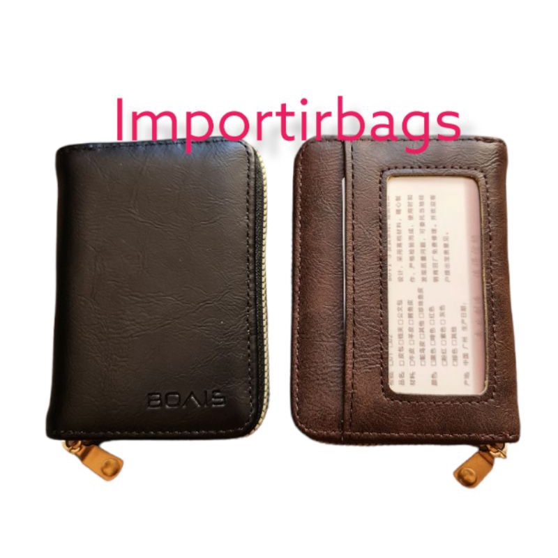 Dompet kartu pria wanita Dompet kulit mini import