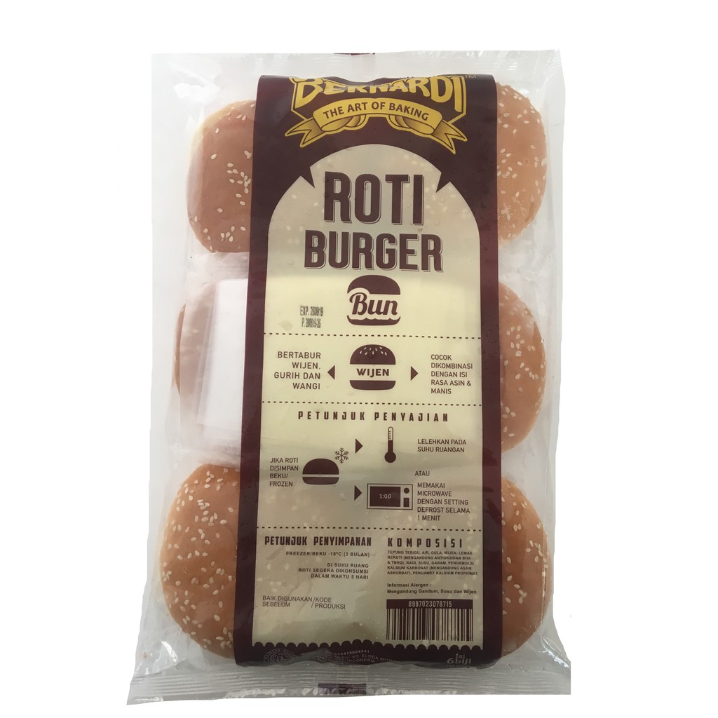 

Roti Burger Wijen Bernardi isi 6 pcs