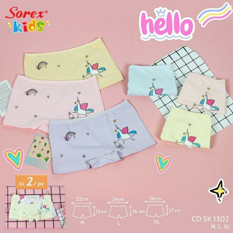 (2pcs) Celana Dalam Anak Perempuan Sorex Cd Anak Sorex Cewek Hotpant Anak Sorex