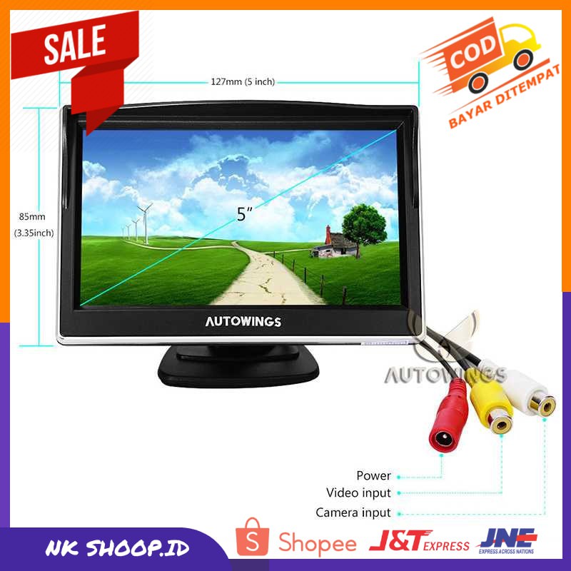 Monitor Rear View Parkir Mobil TFT LCD 5 Inch