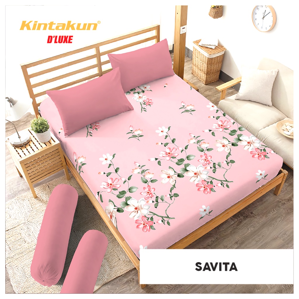 Sprei Kintakun Dluxe Queen - Sprei Queen ukuran 160x200 tinggi 20 cm Motif SAVITA -  Sprei Cantik Mu