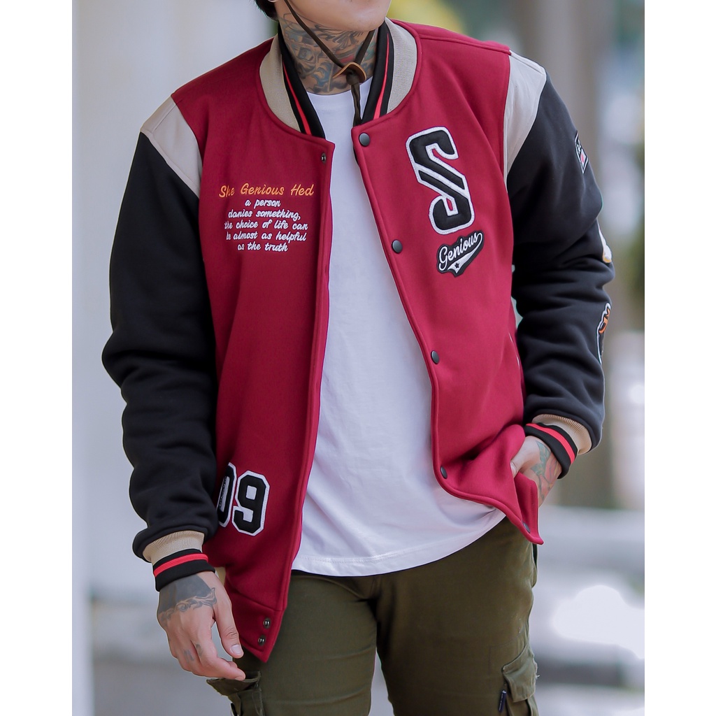 Jaket Varsity Baseball Unisex Original Genious