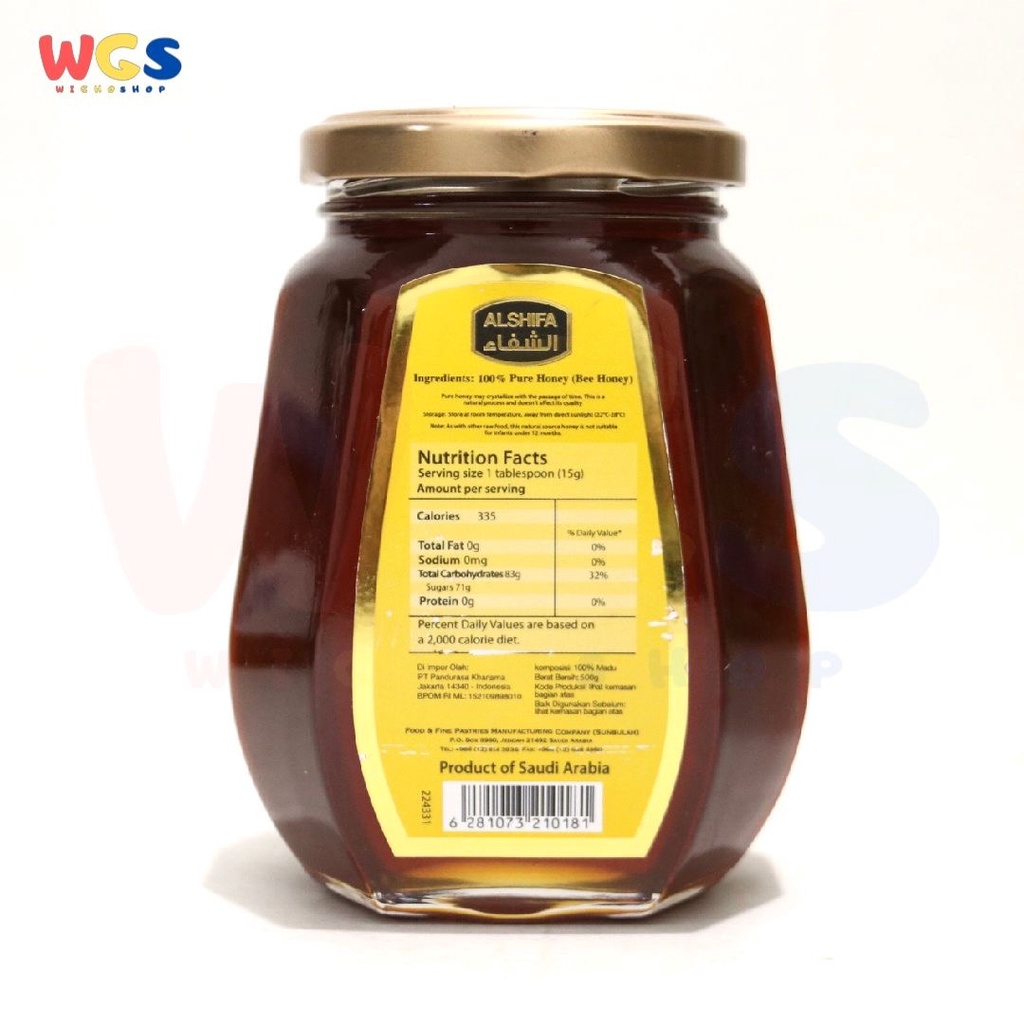 Alshifa Natural Pure Premium Natural Honey Authentic &amp; Distinct 500g