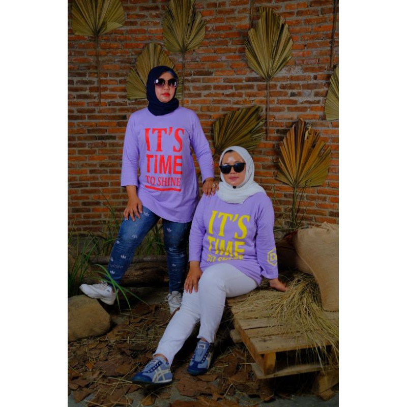 ready terbaru tunik kaos warna lilac