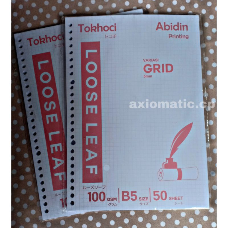 

Kertas Binder B5 Loose Leaf Abidin Printing Grid 100 gsm