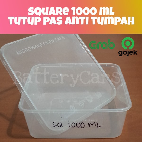 Thinwall Square 1000ml / Thinwall 1000ml Kotak / Kotak Makan Plastik 1000ml 1000 ml