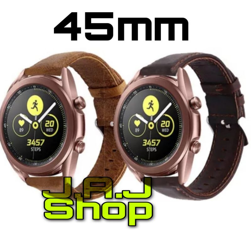 STRAP LEATHER KULIT ASLI WATCH BAND TALI JAM TANGAN SAMSUNG GALAXY WATCH 3 45MM ACC JAM SMARTWATCH