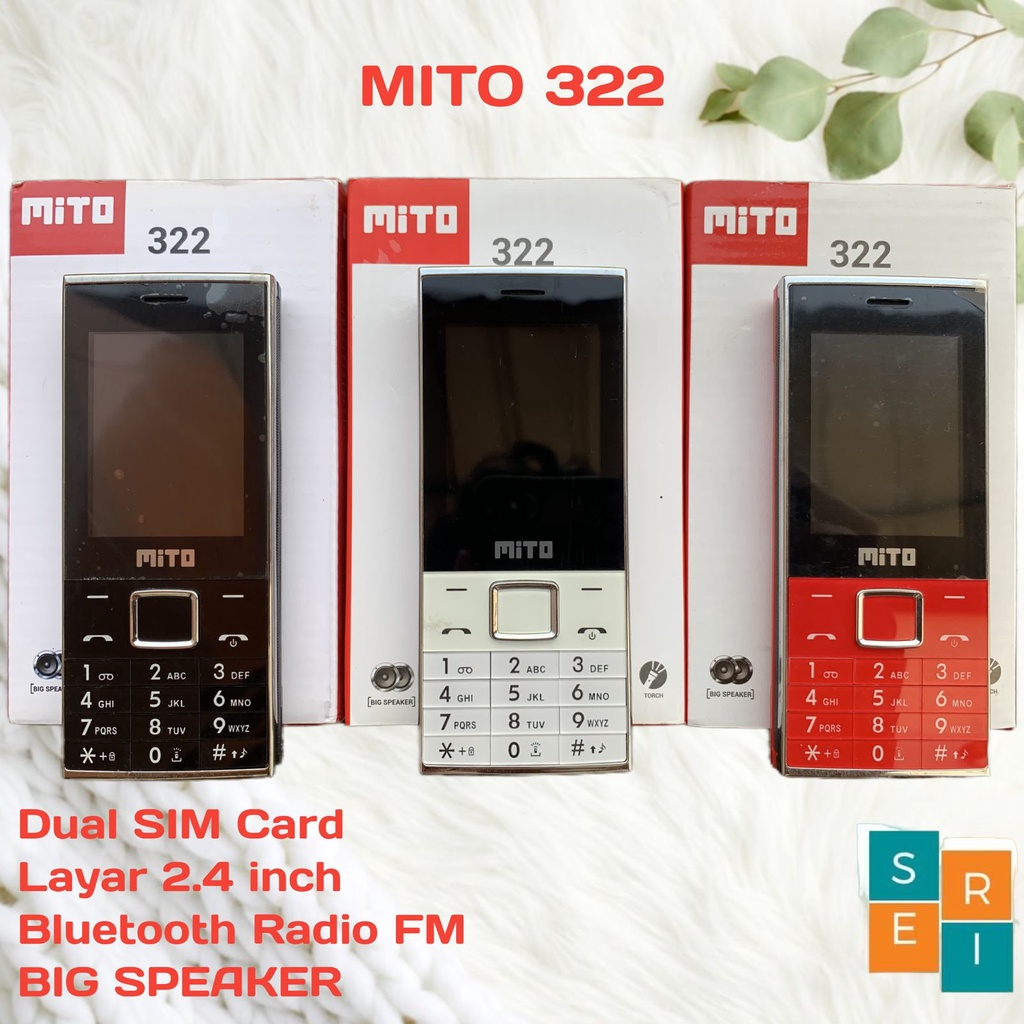HP MITO Tombol 322 Big Speaker Promo Murah Cuci Gudang MP3 Player, FM Radio, Kamera dan Dual SIM Car