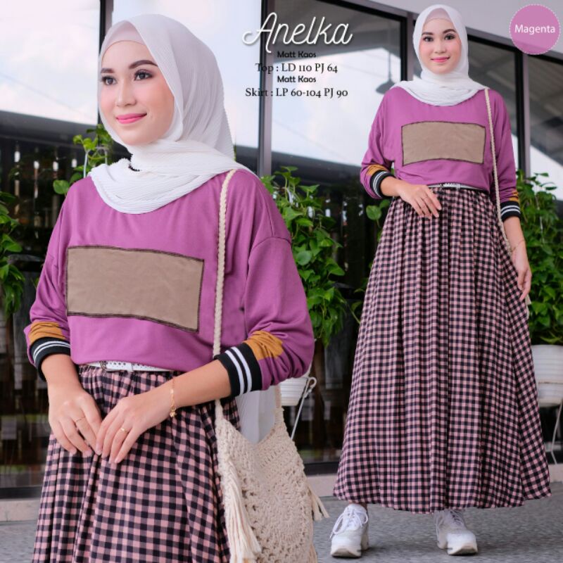 ANELKA One Set (top &amp; skrit) Ori by Shofiya