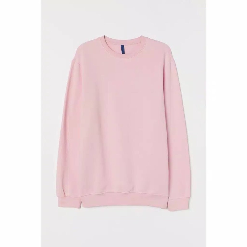 Crewneck Sweater H&M Full Basic Colour HM Sweatshirt HNM Polos-SOFT PINK