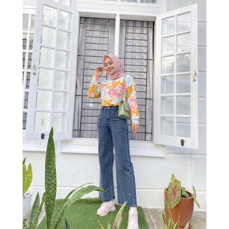 Kulot Jeans Wanita Alice 27-34  / Kulot jeans highwaist / kulot jeans muslim