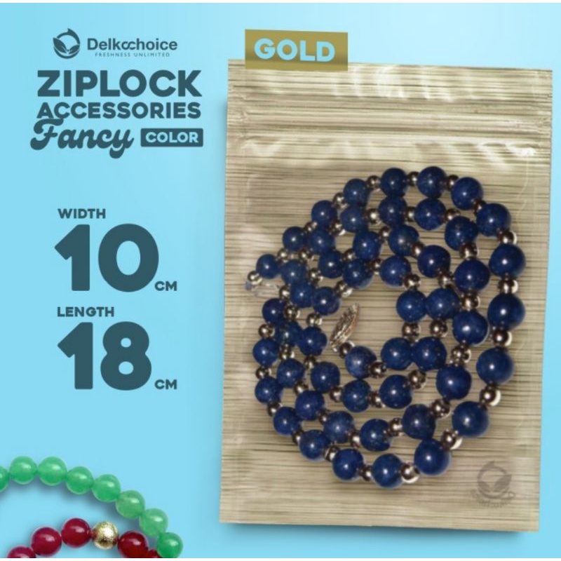 KEMASAN SACHET ZIPLOCK PLASTIK SASET KOMBINASI FOIL METALIZED SILVER GOLD 10x18 10CM X 18CM DELKOCHO