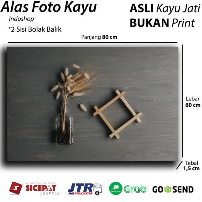 Jual Alas Foto Kayu Asli 60x80 Backdrop Food Fotografi Jati Real ...