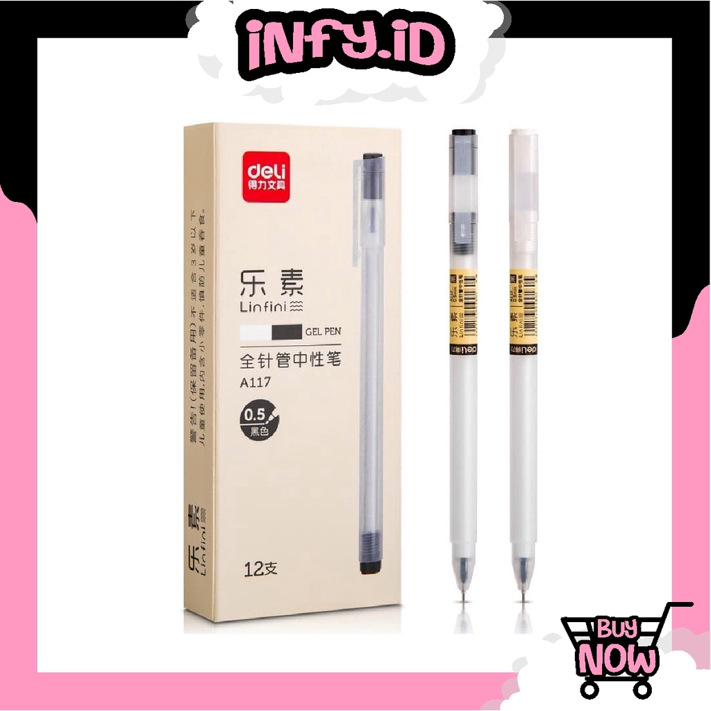 INFY - DS015 Gel Pen Pulpen Gel Tinta Hitam 0.5mm Desain Unik