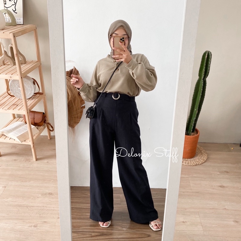 Ghea highwaist linen kulot