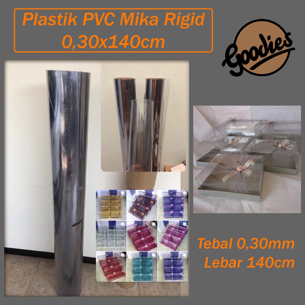 

Mika Rigid 0.30 x 140cm Meteran Kaku Tebal Bening Seserahan Hantaran Plastik Keras