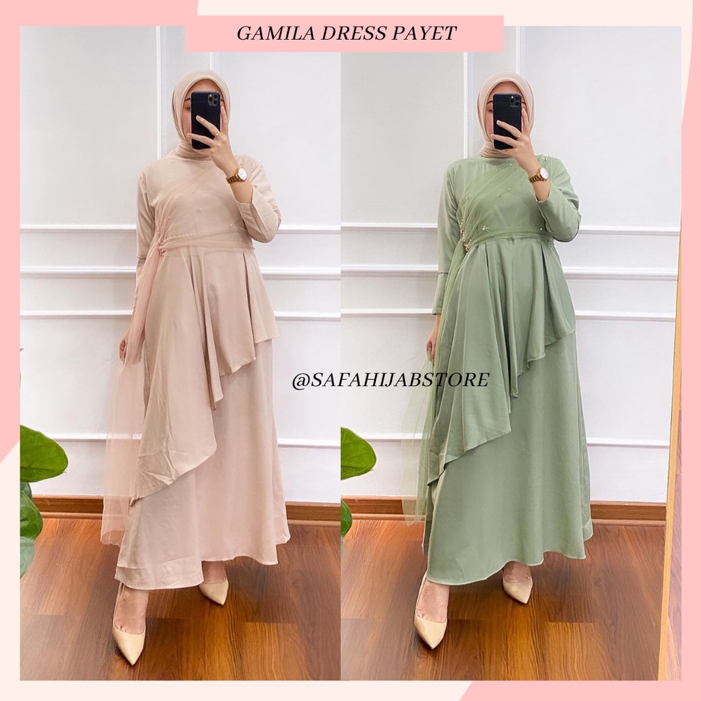 GAMILA DRESS / DRESS PAYET / SERAGAMAN / DRESS KONDANGAN / DRESS RAYA