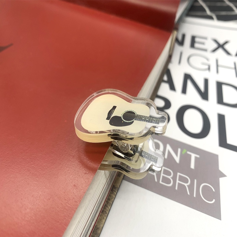 Simulasi Gitar Elektrik model Klip Fanta GIBSON Kepala Ganda Bahan Akrilik