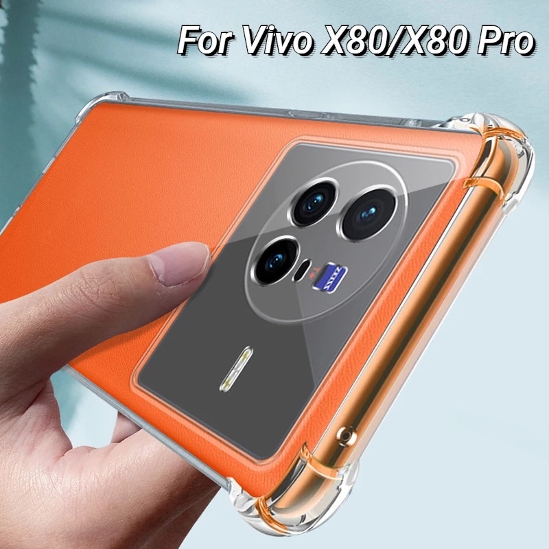 Soft Case Silikon Vivo x80 x80 Pro Bening Transparant Airbag Anti Crack Tebal