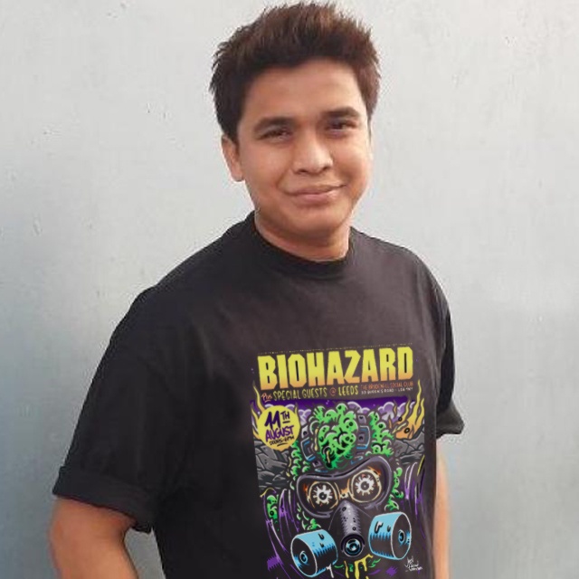 Kaos Biohazard Tshirt Casual Unisex T-SHIRT Bahan Katun