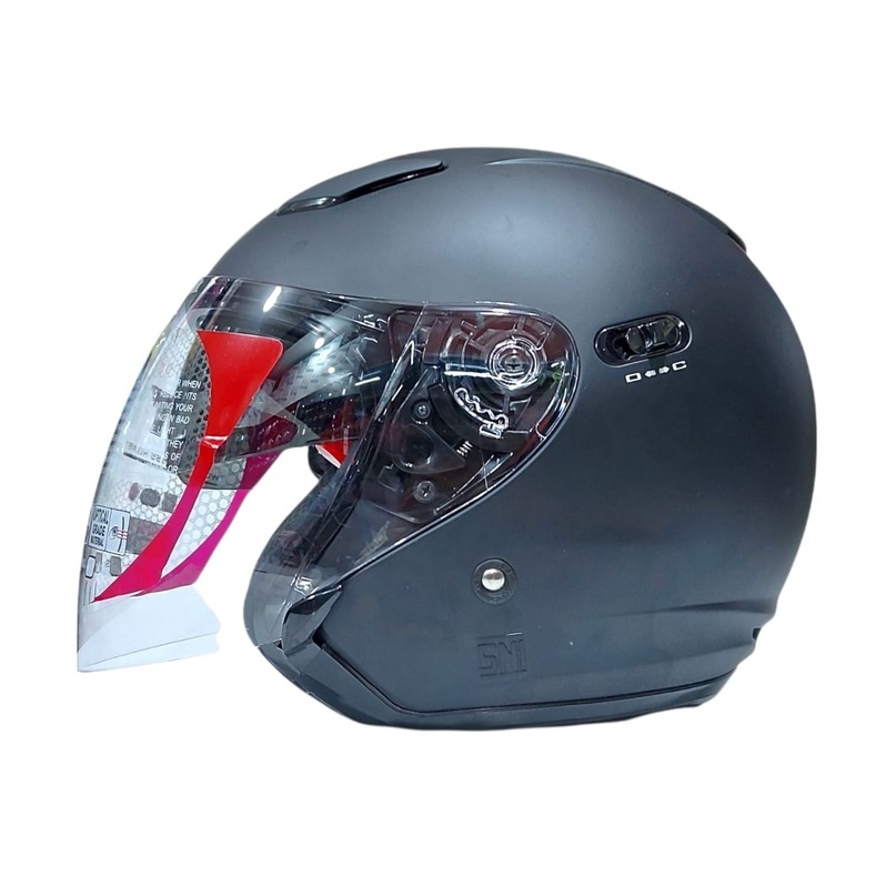 ORIGINAL Helm KYT DJ MAXI Hitam Doff Half Face Double Visor