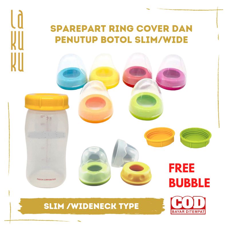 Lakuku - Screw Cap Nipple Cover Ring dan Penutup botol susu Wideneck PP 160ml 240ml