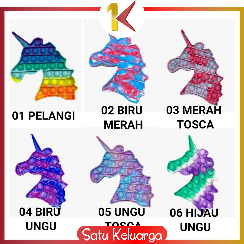 SK-M131 Mainan Pop It Rainbow Karakter Fidget Push Pop It Among Us Bulat Tik Tok Pop Its Mainan Anak-KUDA COLOURFULL
