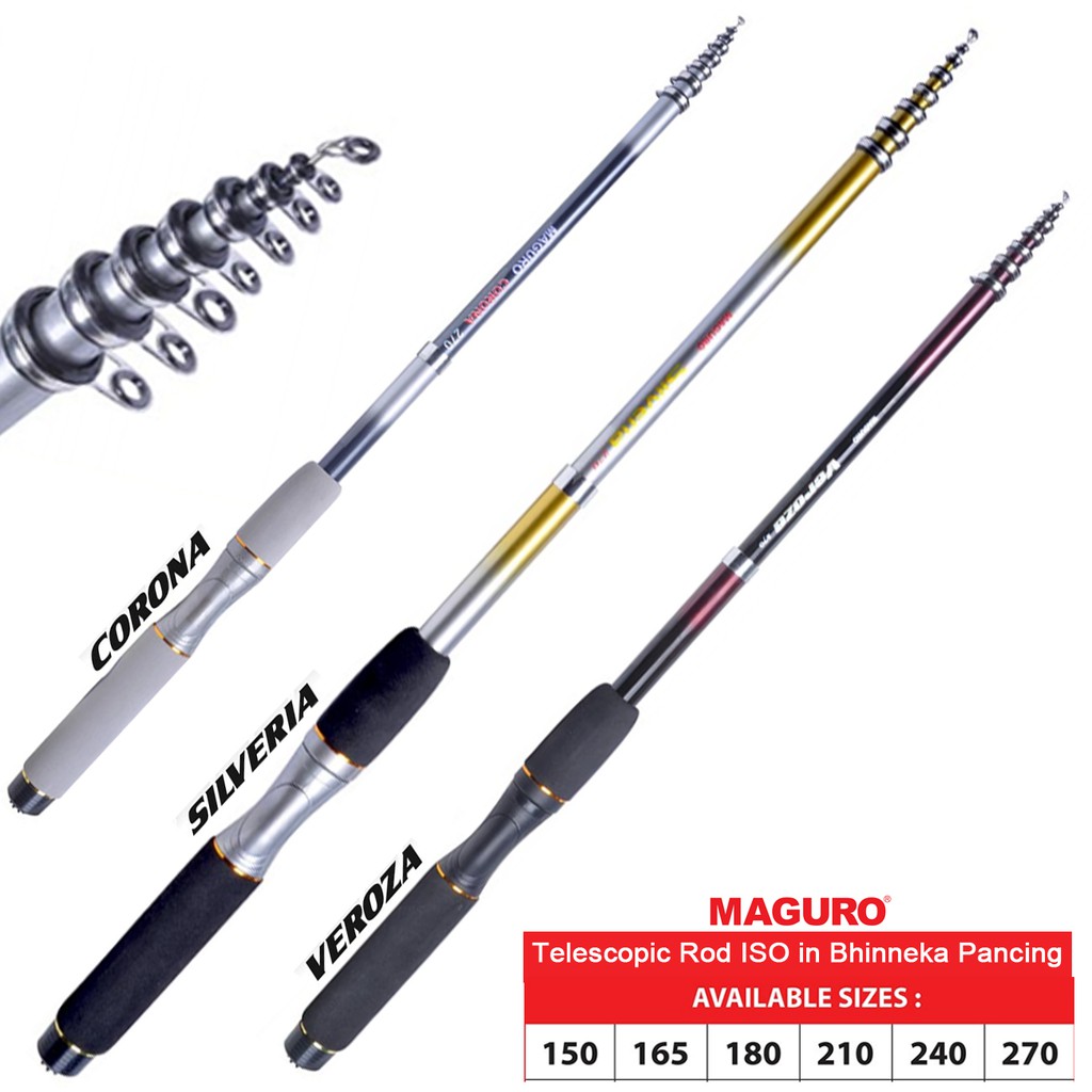 Joran Maguro CORONA | SILVERIA | VEROZA | GREEN PEACE | BLUE RIVER | Telecopic ISO Rod | Joran Anten