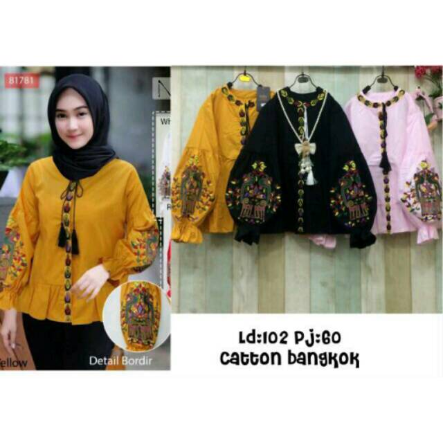 blus katun bangkok bordir