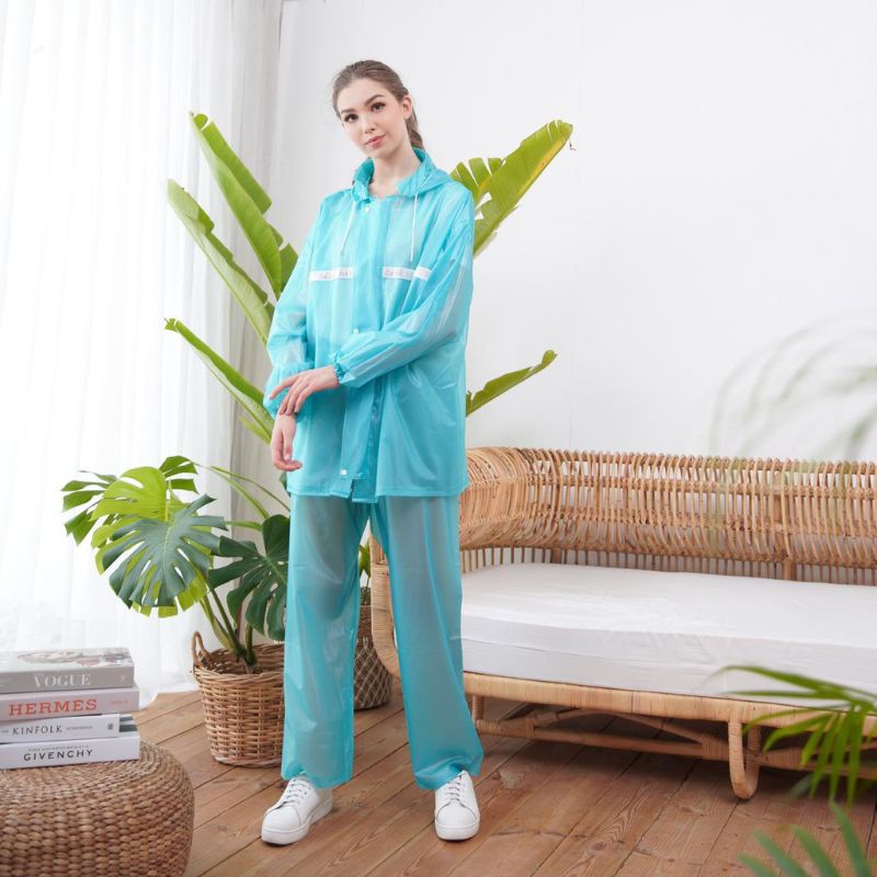 Jas Hujan Stelan Dewasa / Mantel Setelan / Transparan / kumbang H-883