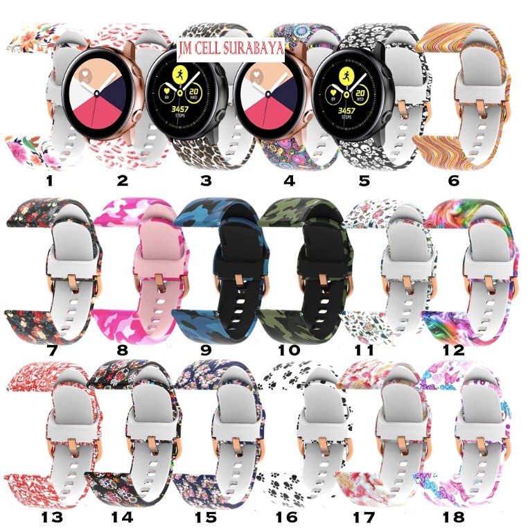 Strap Motif Untuk Samsung Galaxy Watch Active / 42mm / Gear Sport / Amazfit BIP / 20mm