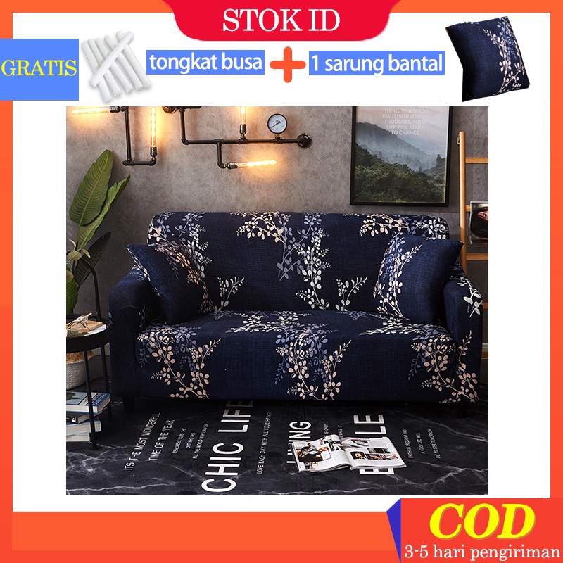 [Gratis Ongkir] Cover Sofa Sarung Sofa 1/2/3/4 Seater Sofa Cover Elastic Sarung bantal sofa Cushion Protector Cover D H I F