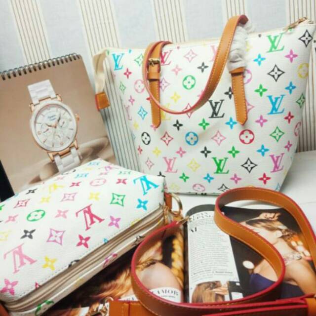 TAS WANITA FASHION LOUIS VUITTON TOTE BAG IN BAG