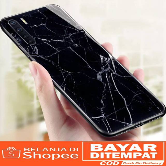 Oppo Reno 3 2020 Casing Premium Luxury Marble Glass Case Oppo Reno 3 Casing Oppo Reno 3 2020