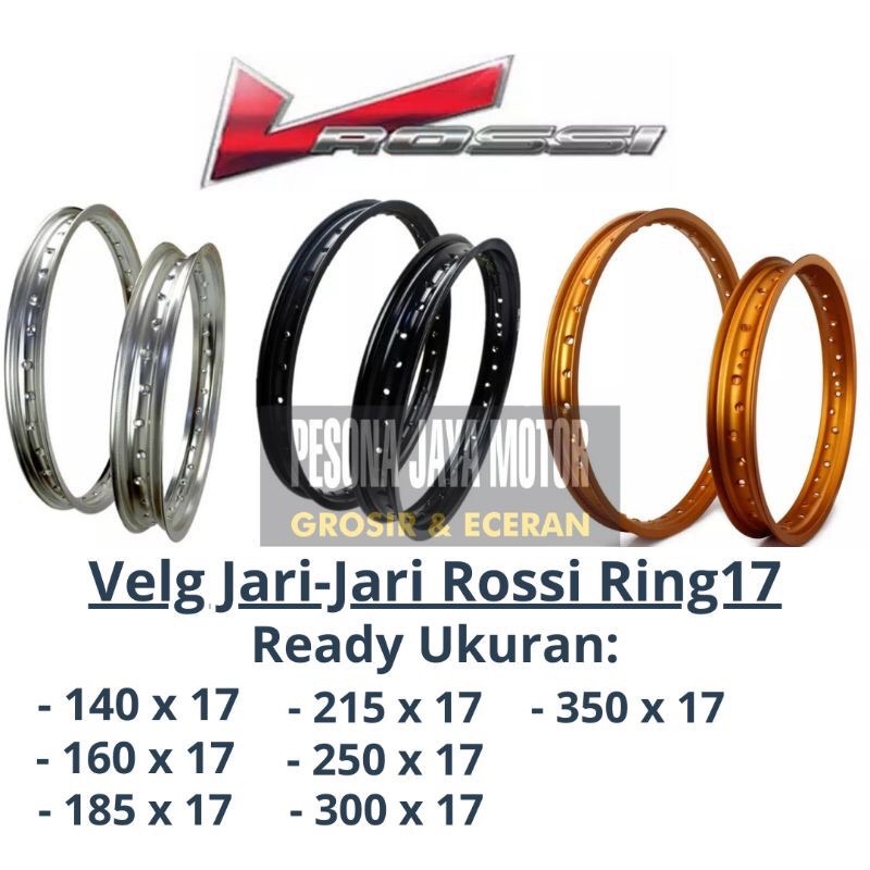 Velg Jari Jari Ring 17 Rossi Ready Ukuran 140,160,185,215