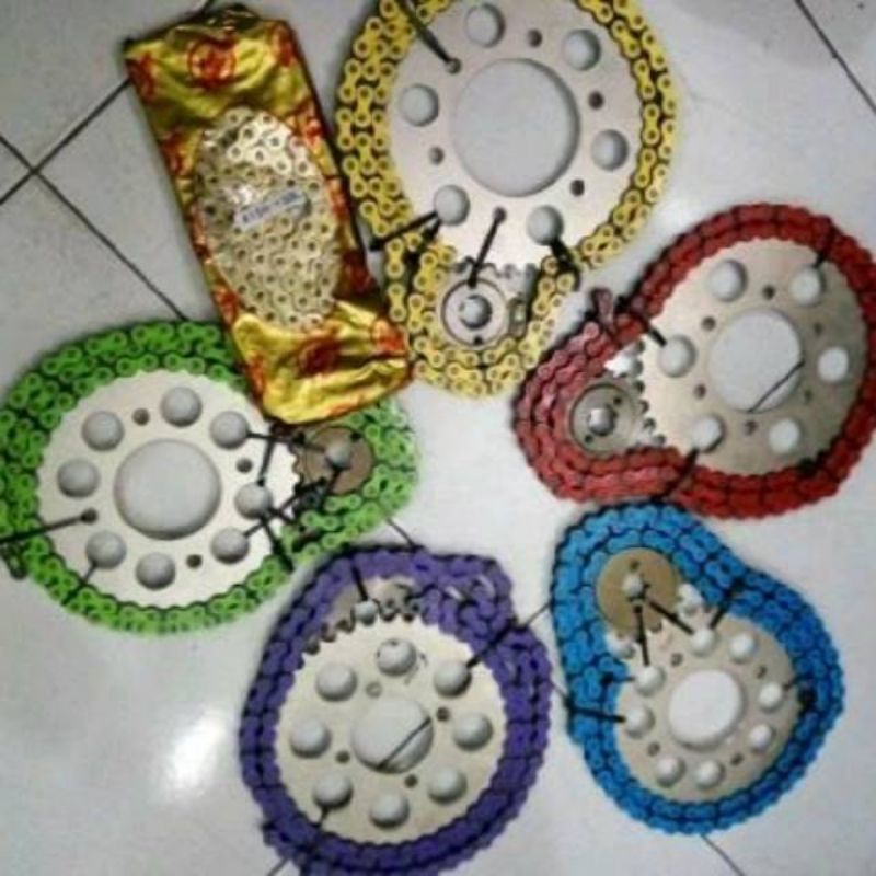 Gear set sss satria fu new rantai warna gear sss 415