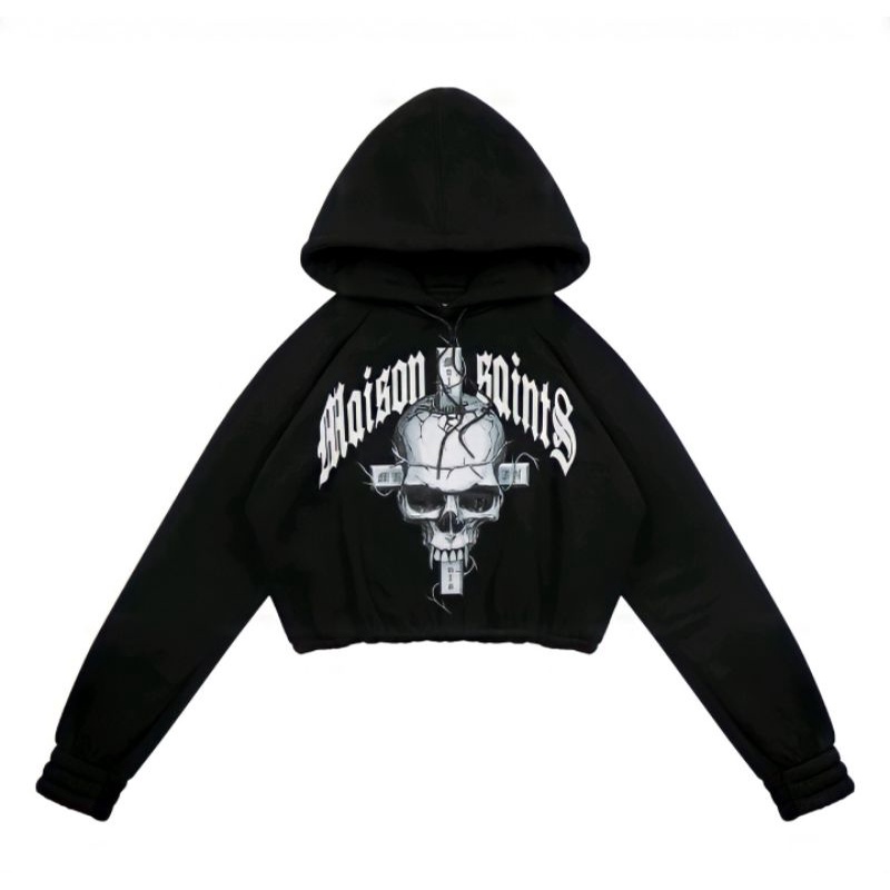 MRJN - Black Hoodie Crop Maison