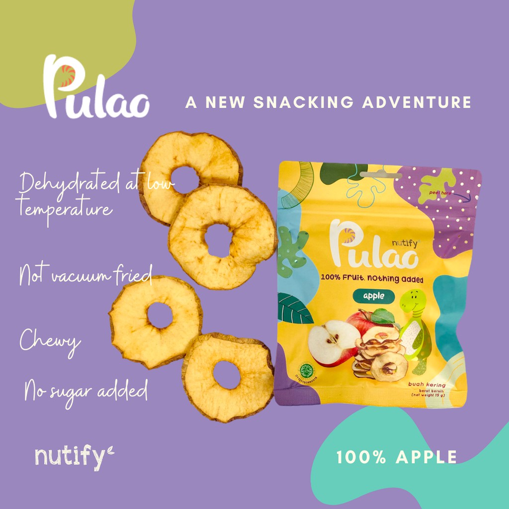 Nutify Pulao Dried Fruits 100% buah, no added sugar-Apple